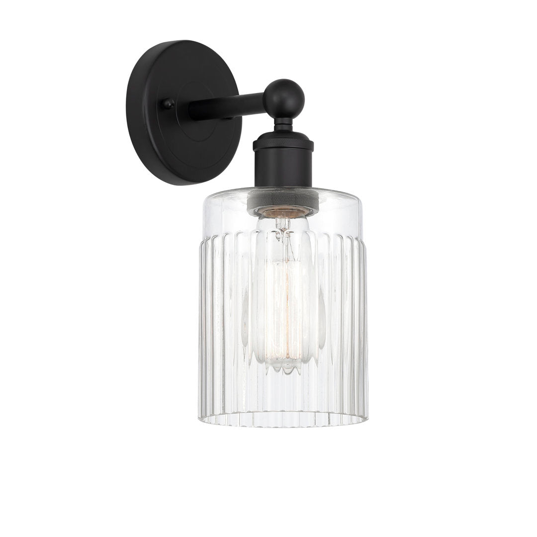 Elloise 1-Light Armed Sconce Kelly Clarkson Home Shade Color: Clear Fixture Finish: Matte Black