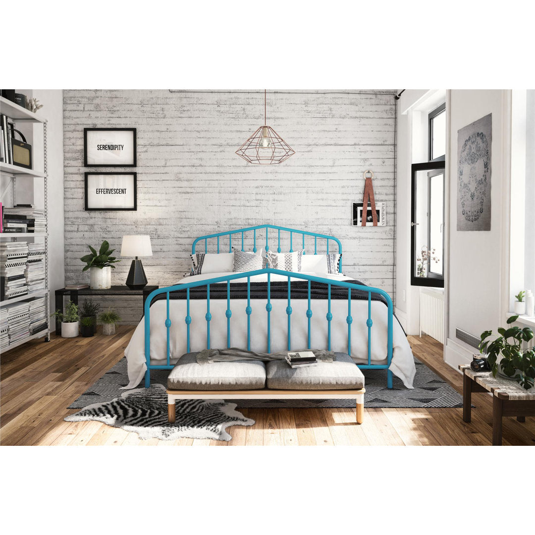Bushwick Metal Platform Bed Novogratz Color: Sea Blue Size: Queen