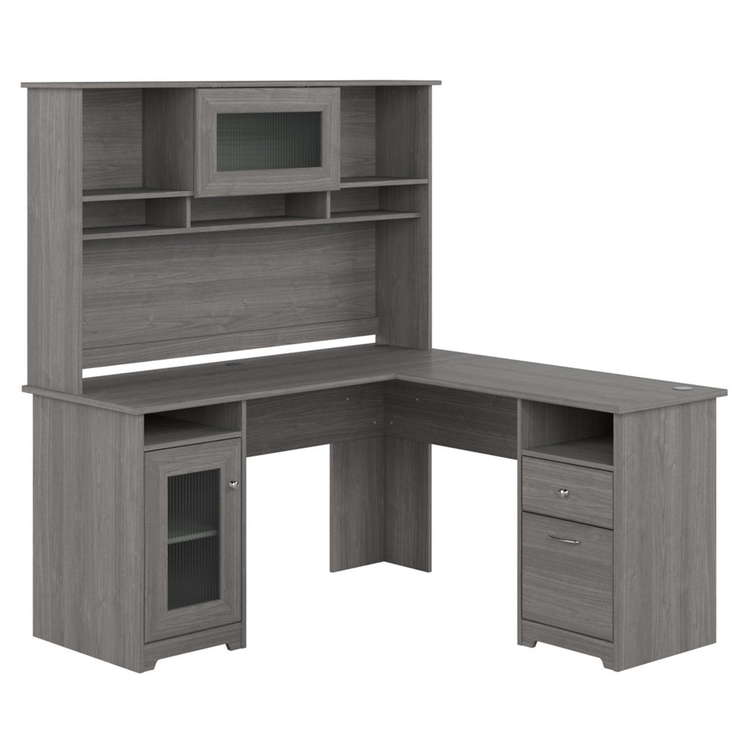 Shelonda L-Shape Executive Desk with Hutch Latitude Run® Color: Modern Gray