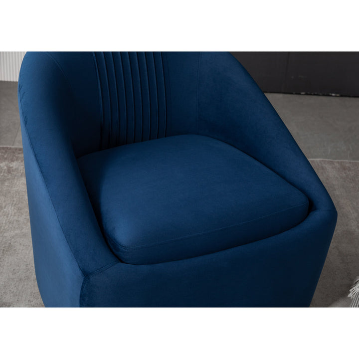 Arrun 28" W Velvet Swivel Barrel Chair (Set of 2) Wade Logan® Fabric: Blue Velvet