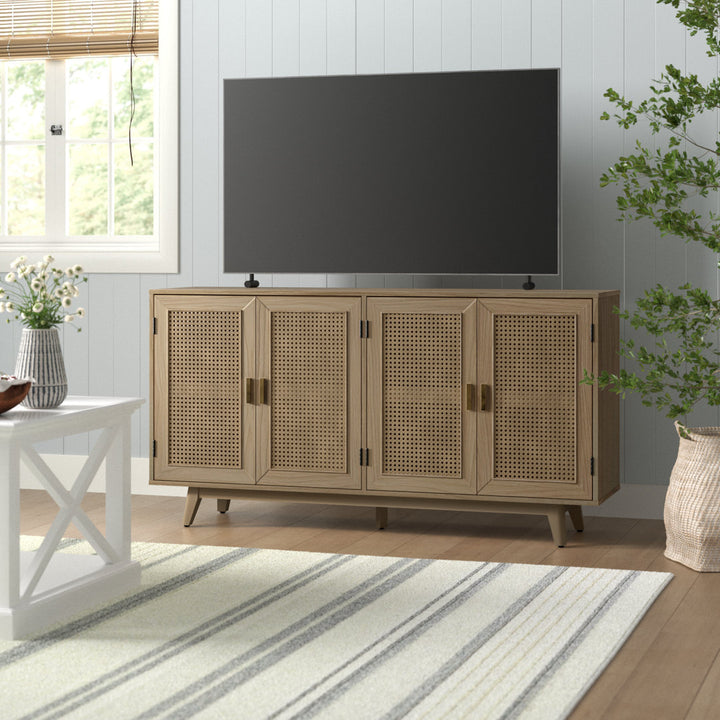 Emily 56.8''Rattan TV Stand With Storage Kelly Clarkson Home Color: Acorn