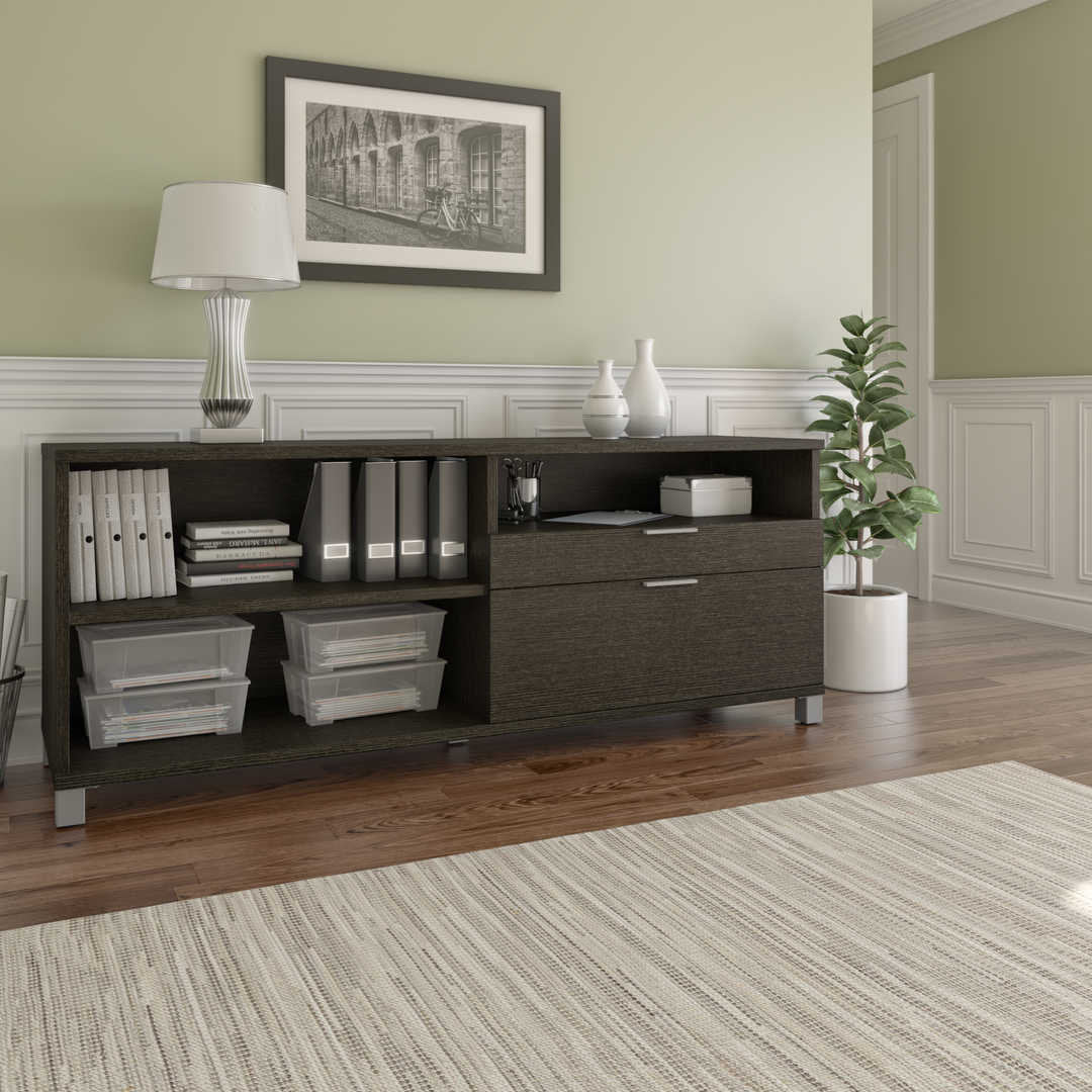 Idael 2 - 72W Credenza with 2 Drawers Ivy Bronx Finish: Gray