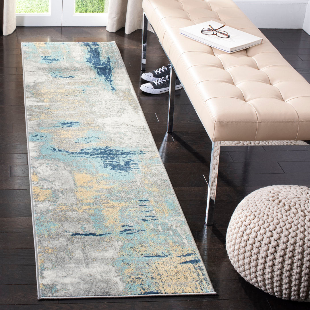 Genessys Performance Abstract Rug 17 Stories Rug Size: Runner 2' x 6'
