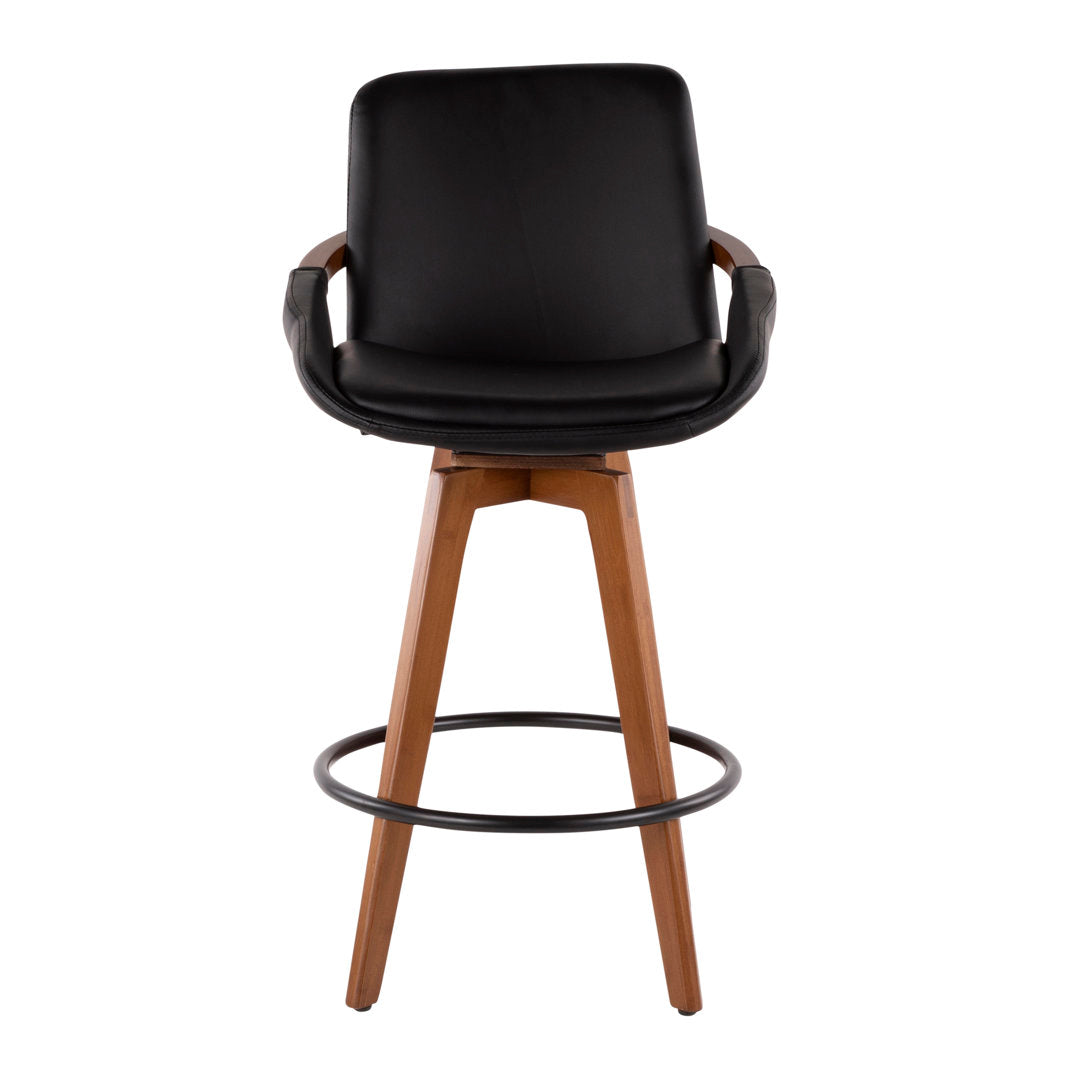 Whitacre Swivel Stool Wade Logan® Upholstery: Black Faux Leather, Seat Height: Counter Stool (26" Seat Height)