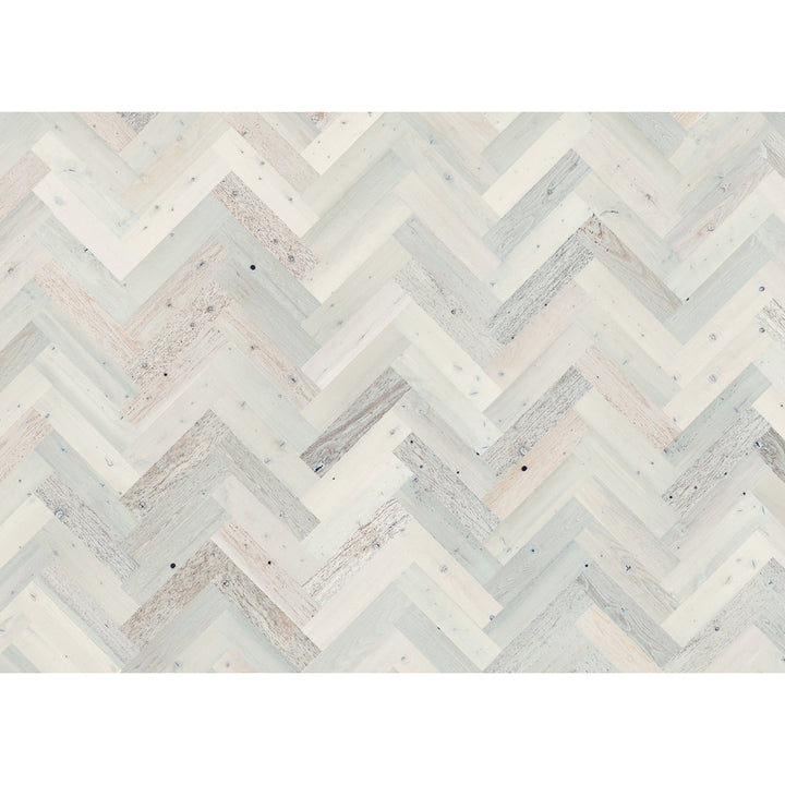 Timberchic River Reclaimed Wooden Wall planks - Simple Peel & Stick Wall Covering Application for DIY Accent Wall & Home Improvement - Premium Wall Paneling - Herringbone Pattern Timber Chic Color: Coastal White