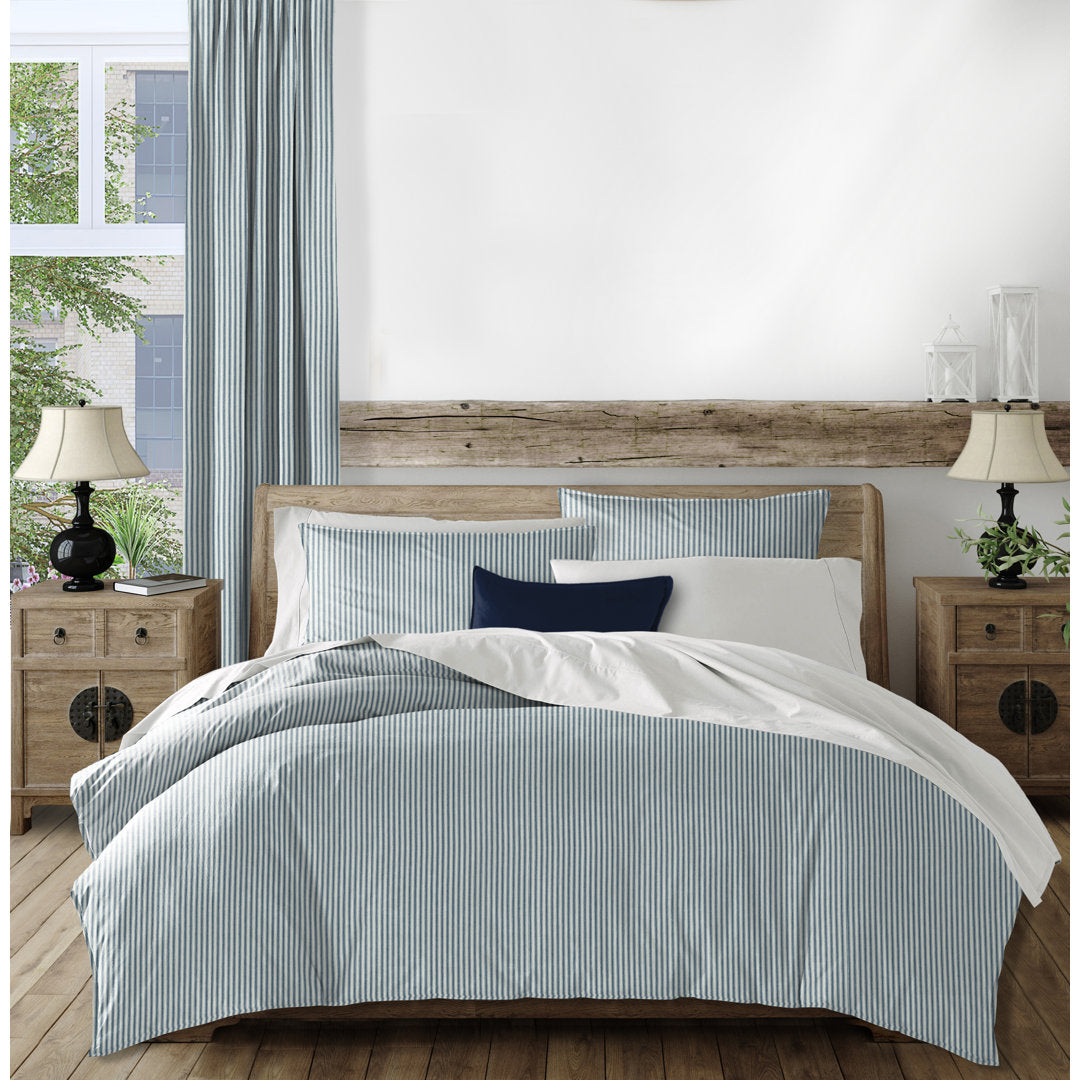 Ticking Stripes Comforter Set The Tailor's Bed Color: Indigo Size: Twin/Twin XL Comforter + 1 Sham