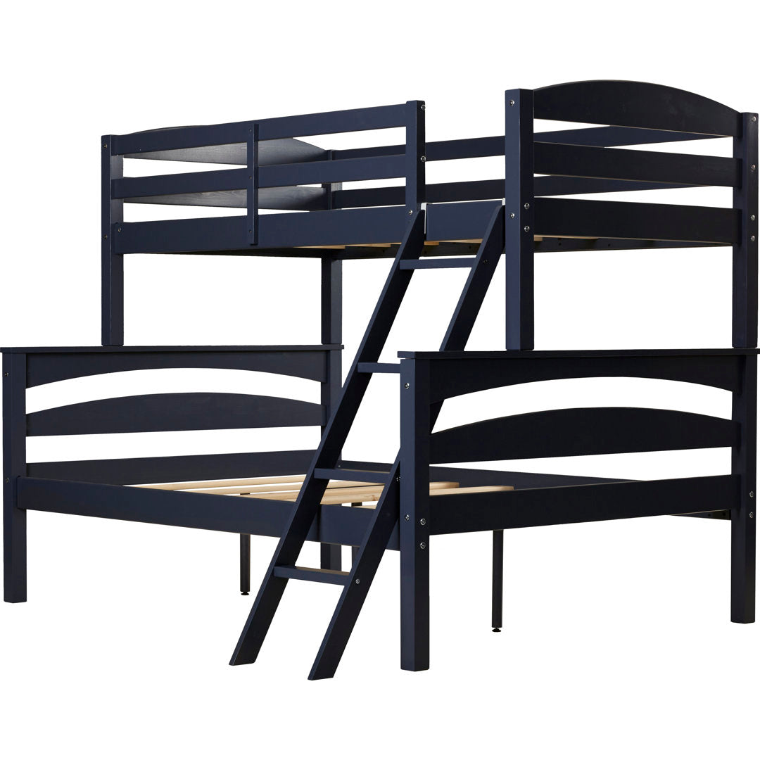 Barnett Twin over Full Bunk Bed Isabelle & Max™ Bed Frame Color: Graphite Blue