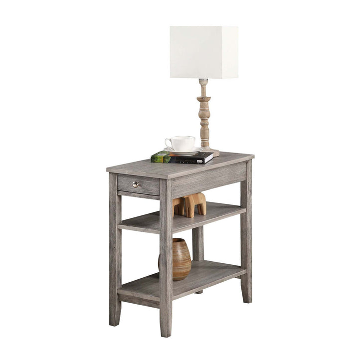 Carbin End Table with Drawer and Shelves Winston Porter Color: Light Gray Wirebrush
