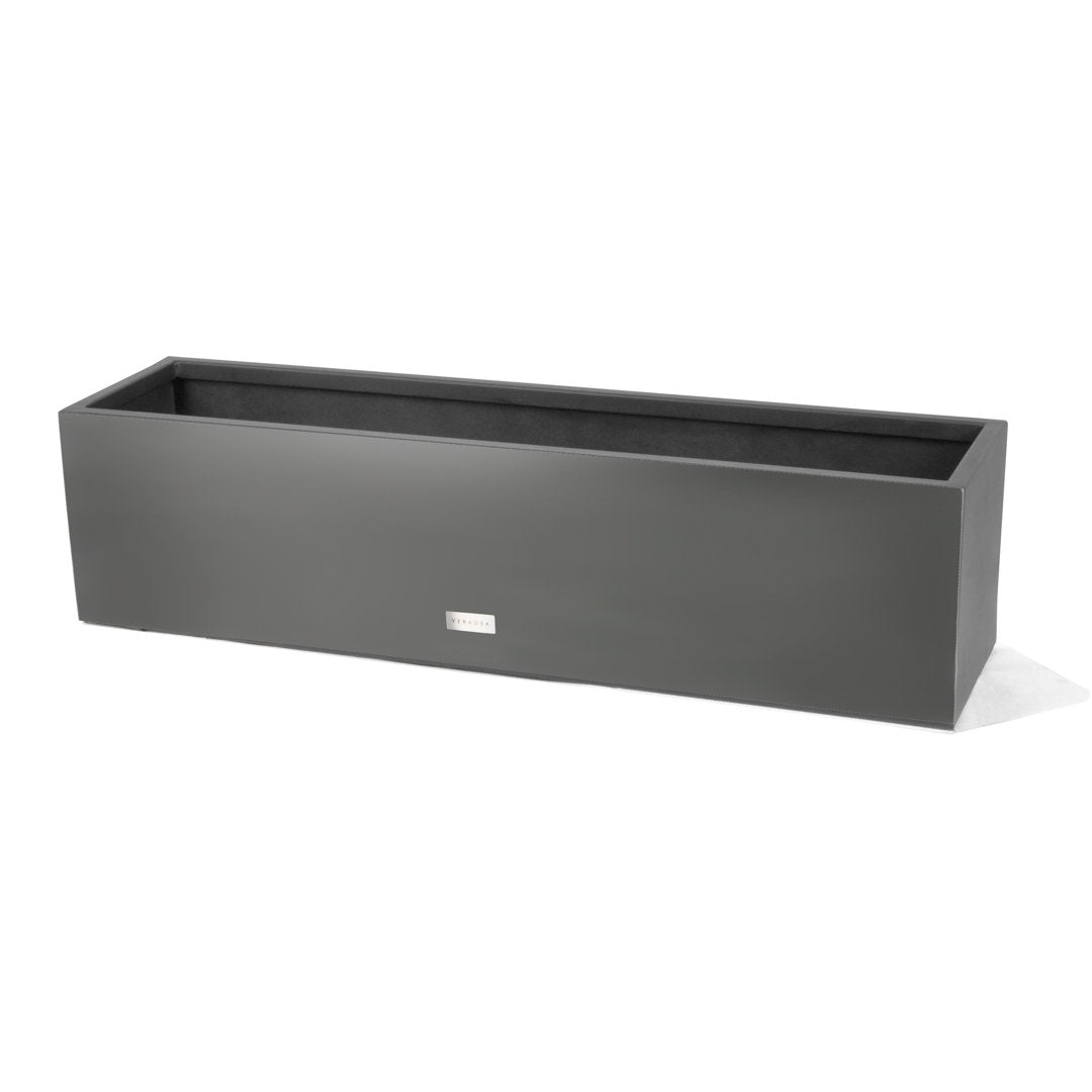 Block Series Railing Window Box Planter Veradek Color: Gray