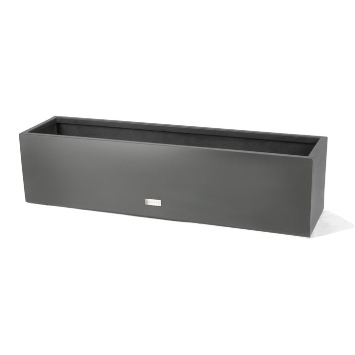 Block Series Railing Window Box Planter Veradek Color: Gray