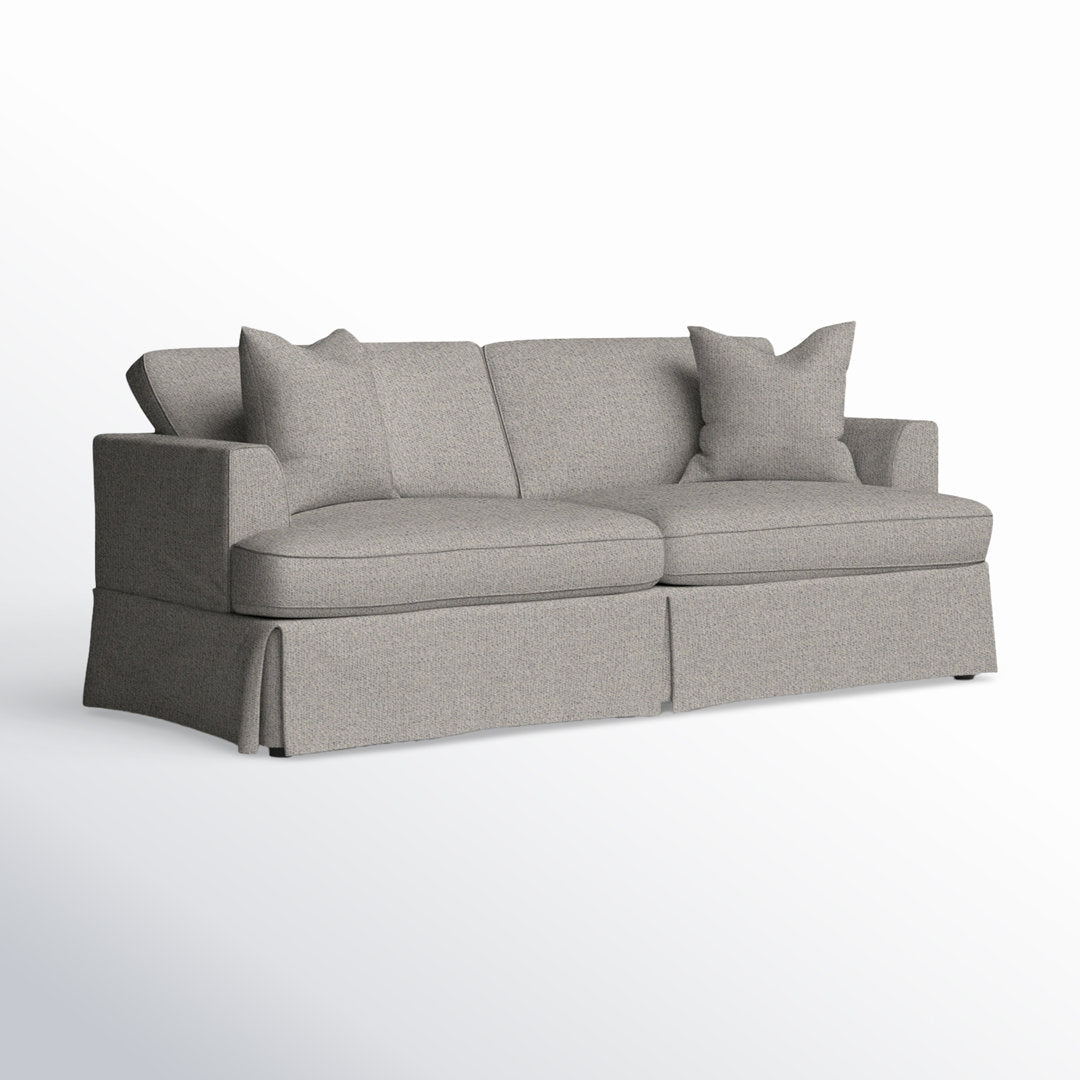Lucia 93" Recessed Arm Slipcovered Sofa Bed Wayfair Custom Upholstery™ Fabric: Topsider Twill