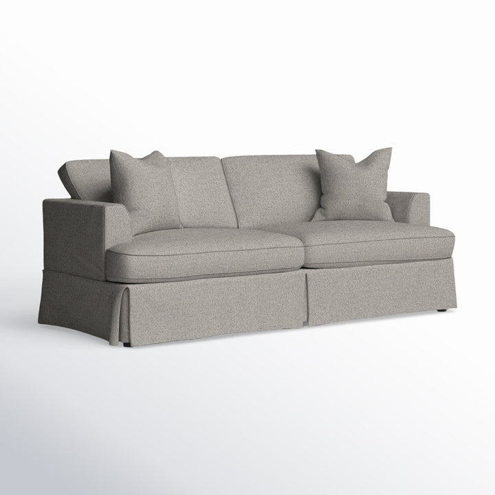Lucia 93" Recessed Arm Slipcovered Sofa Bed Wayfair Custom Upholstery™ Fabric: Topsider Twill