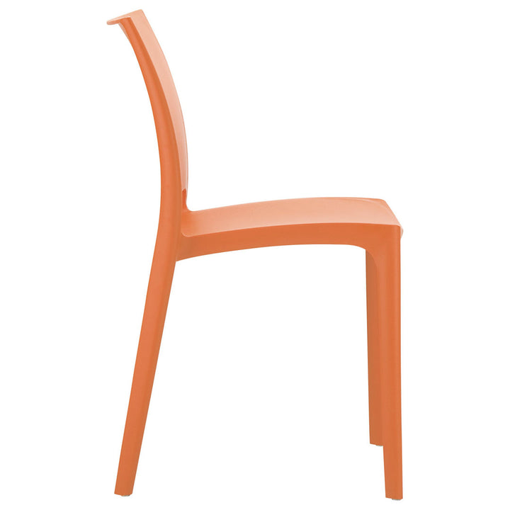 Burt Stacking Patio Dining Side Chair (Set of 2) AllModern Color: Orange
