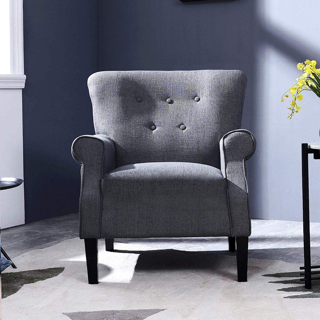 Bournemouth 31.1" Wide Polyester Armchair Red Barrel Studio® Fabric: Dark Gray Polyester Blend