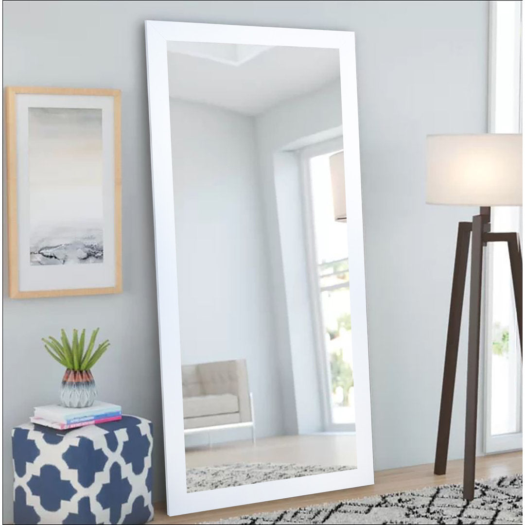 Azeen Rectangular Accent Mirror Wade Logan® Size: 77.5" x 38.5" Finish: White