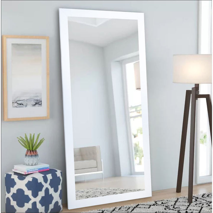 Azeen Rectangular Accent Mirror Wade Logan® Size: 77.5" x 38.5" Finish: White