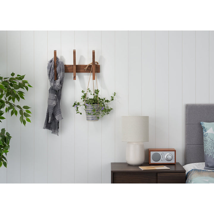 Algarin Mid Century Coat Rack With 3 Wooden Hooks - Black Wade Logan® Color: Walnut
