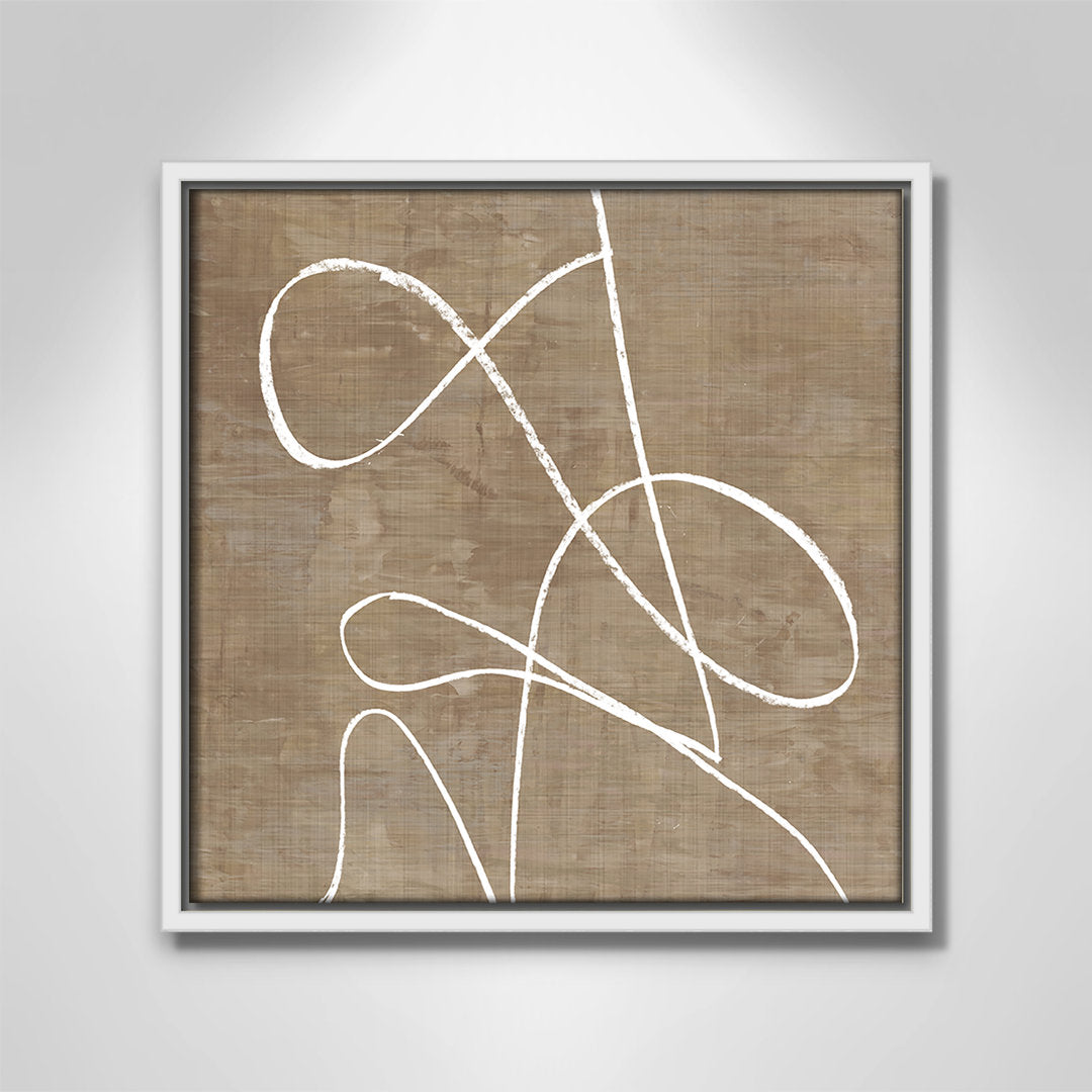 Swooping Lines - Floater Frame Painting on Canvas Joss & Main Size: 13.5" H x 13.5" W x 2" D Format: White