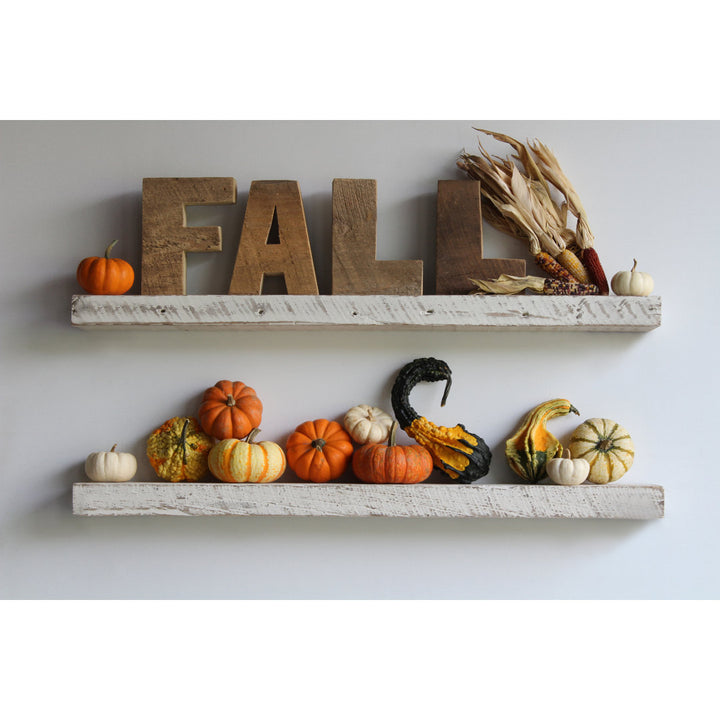 Joao 2 Piece Solid Wood Floating Shelf with Reclaimed Wood Gracie Oaks Size: 2" H x 40" W x 7" D Finish: White Washed