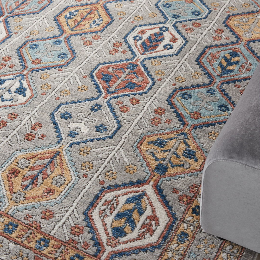 Taylorsville Geometric Brown/Blue/Gray Area Rug Dakota Fields Rug Size: Rectangle 6'7" x 9'6"