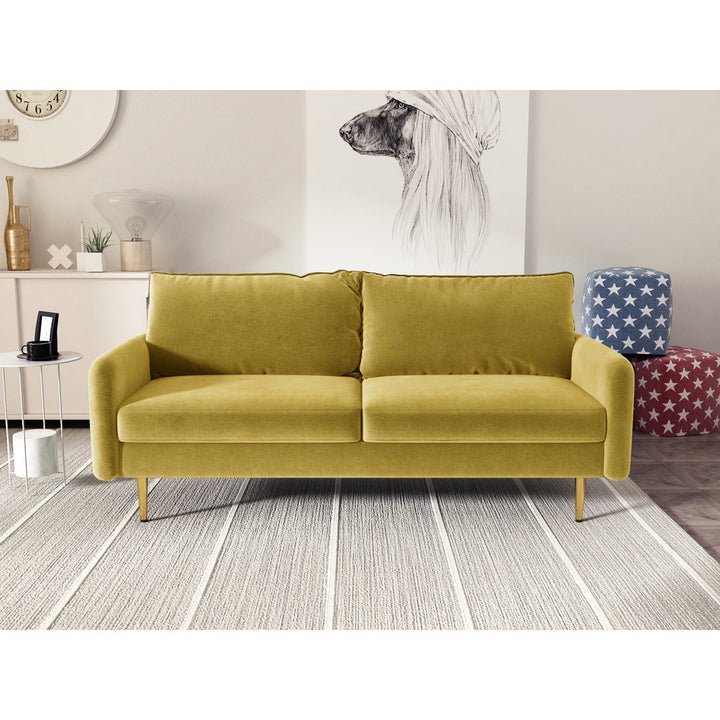 Javonta 70'' Upholstered Sofa Everly Quinn Fabric: Golden Velvet