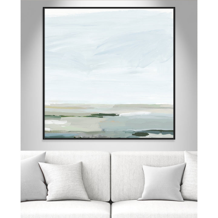 Pure Stillness - Floater Frame Painting Print on Canvas Joss & Main Size: 46.5" H x 46.5" W x 2" D Format: Black