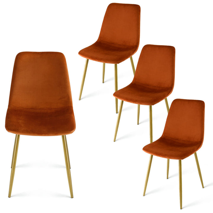 Heffron Velvet Upholstered Side Chair (Set of 4) Zipcode Design™ Upholstery Color: Gold Terra