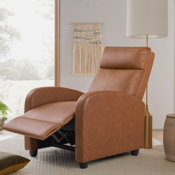 Sykora 26.8" Wide Faux Leather Manual Club Recliner Ebern Designs Fabric: Light Brown