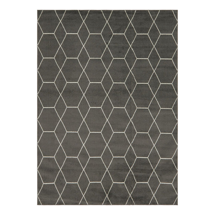 Debrodie Geometric Dark Gray Area Rug George Oliver Rug Size: Rectangle 10' x 13'