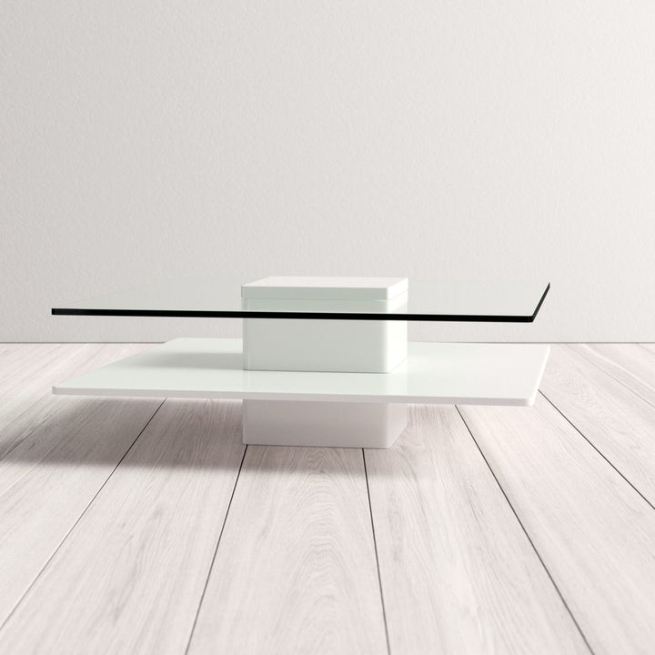 Aser Pedestal Coffee Table Wade Logan® Color: White