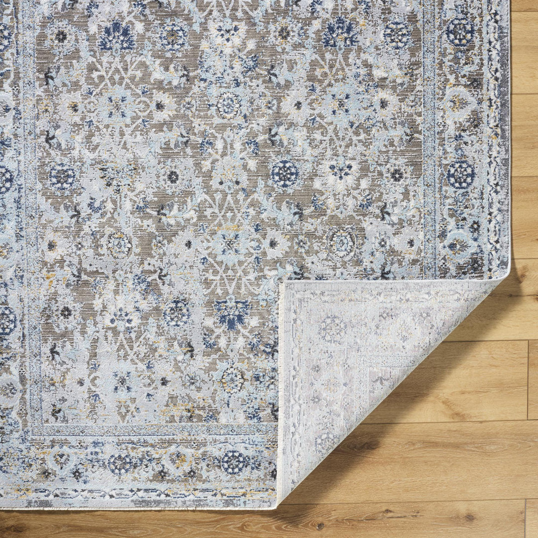 Amarr Oriental Machine Woven Area Rug in Black/Dark Blue/Taupe Lark Manor™ Rug Size: Rectangle 12' x 15'