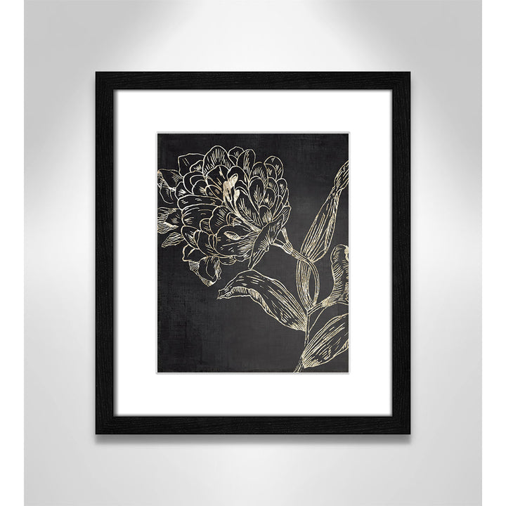 Golden Flower Folklore II by Asia Jensen - Picture Frame Graphic Art Joss & Main Size: 15" H x 13" W  Format: Black Wood Grain Framed