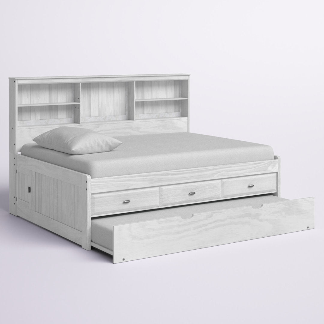 Beckford 3 Drawer Solid Wood Daybed with Bookcase by Viv + Rae Viv + Rae™ Bed Frame Color: Ash Size: Full