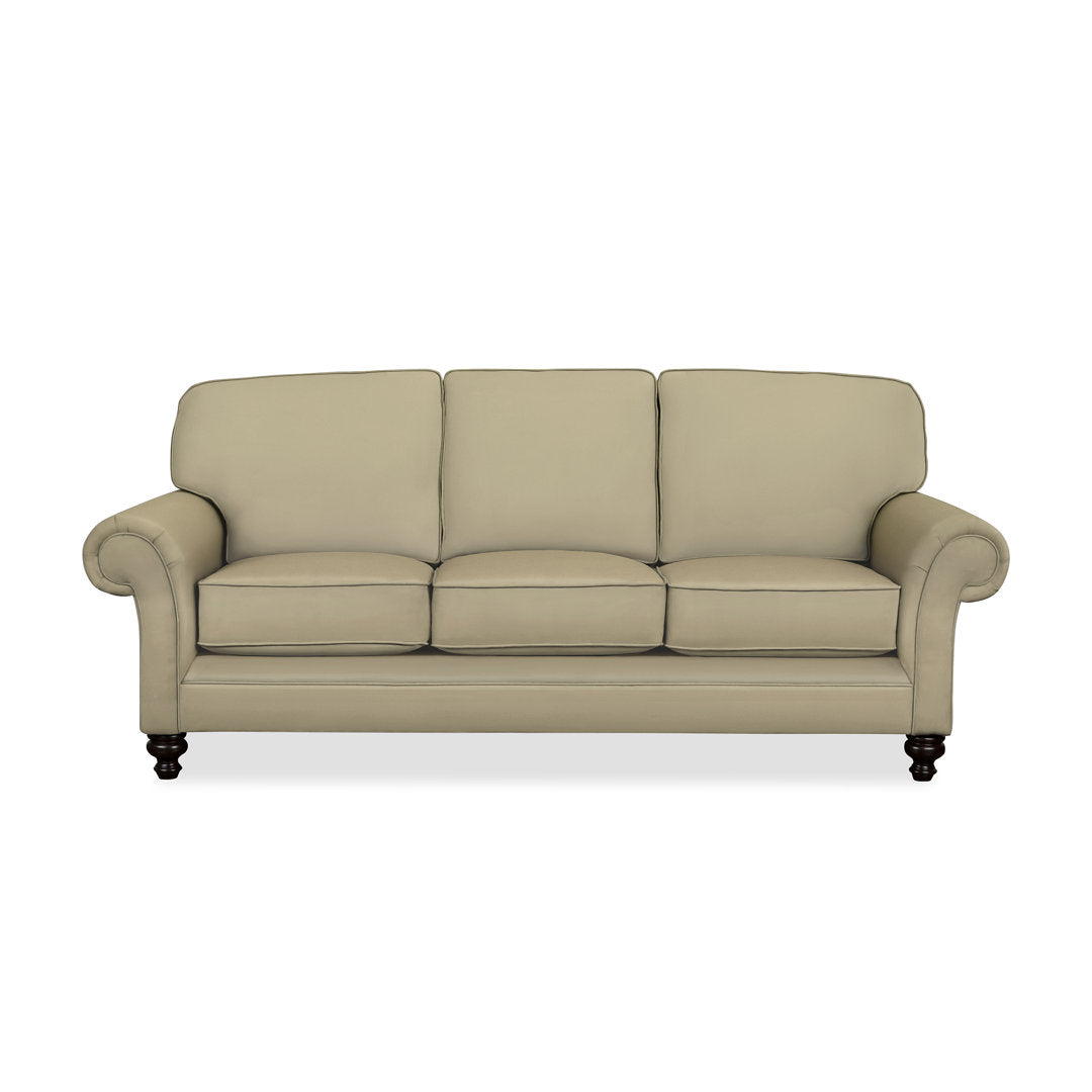Gaige 88" Rolled Arm Sofa with Reversible Cushions Wayfair Custom Upholstery™ Fabric: Bevin Natural Linen Blend