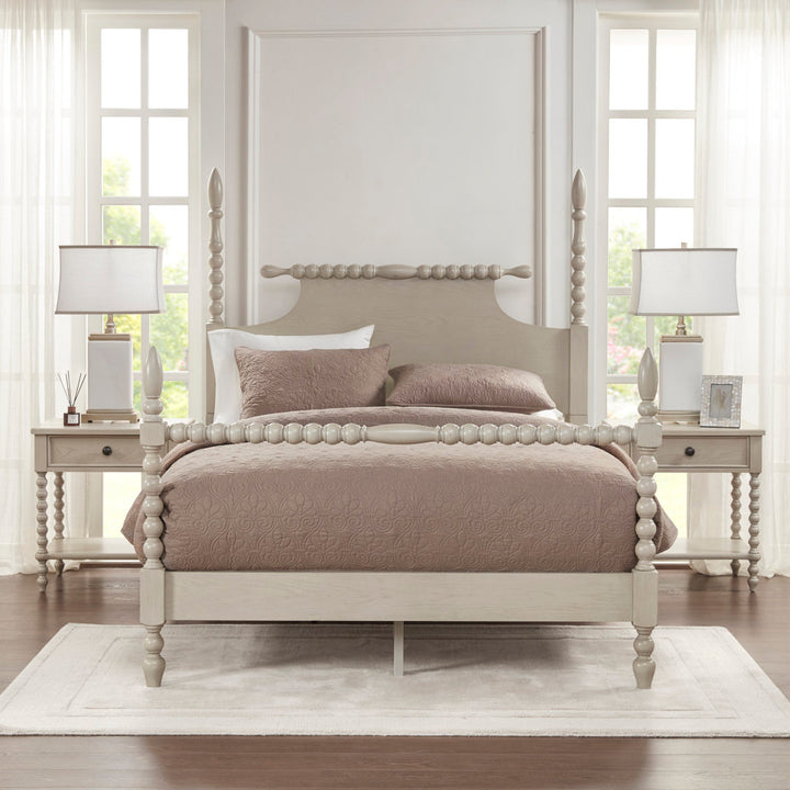 Beckett Solid Wood Low Profile Bed Madison Park Signature Color: Antique Cream Size: Queen