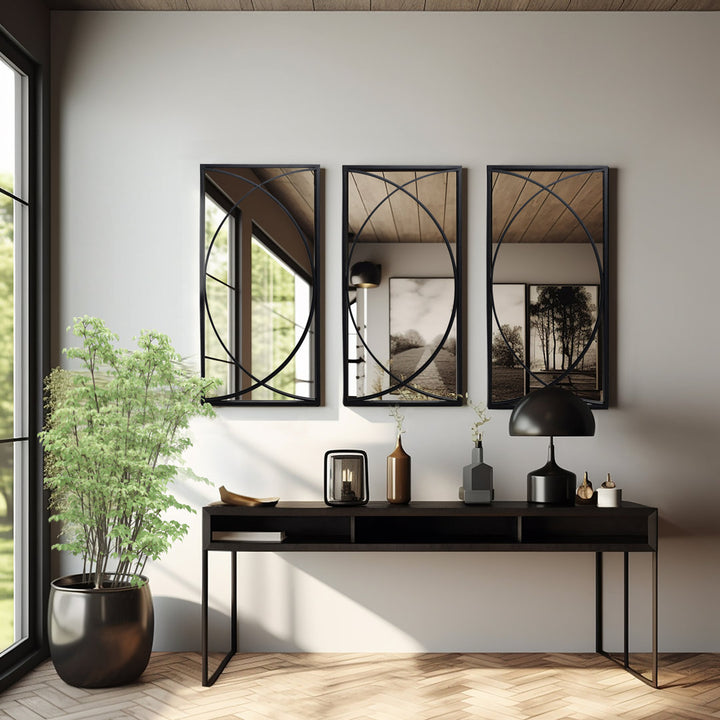 Gaebriel Rectangle Metal Wall Mirror (Set of 3) Ivy Bronx