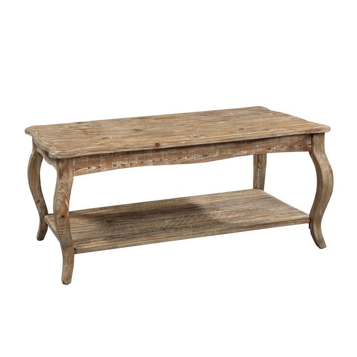Deborah 42" Wide Rustic Industrial Antique Wooden Rectangular Coffee Table With 1 Shelf Kelly Clarkson Home