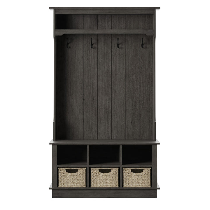 Bridget Hall Tree with Open Storage Sand & Stable™ Color: Weathered Gray