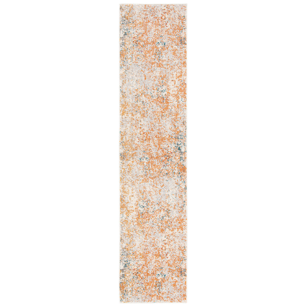 Besfort Abstract Ivory/Orange Area Rug Wade Logan® Rug Size: Runner 2' x 8'