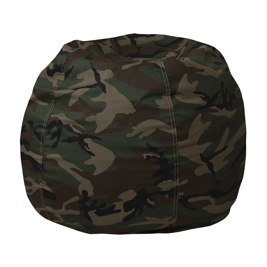 Classic Refillable Cotton Bean Bag Chair Mack & Milo™ Size: Small Body Fabric: Camouflage Cotton Twill