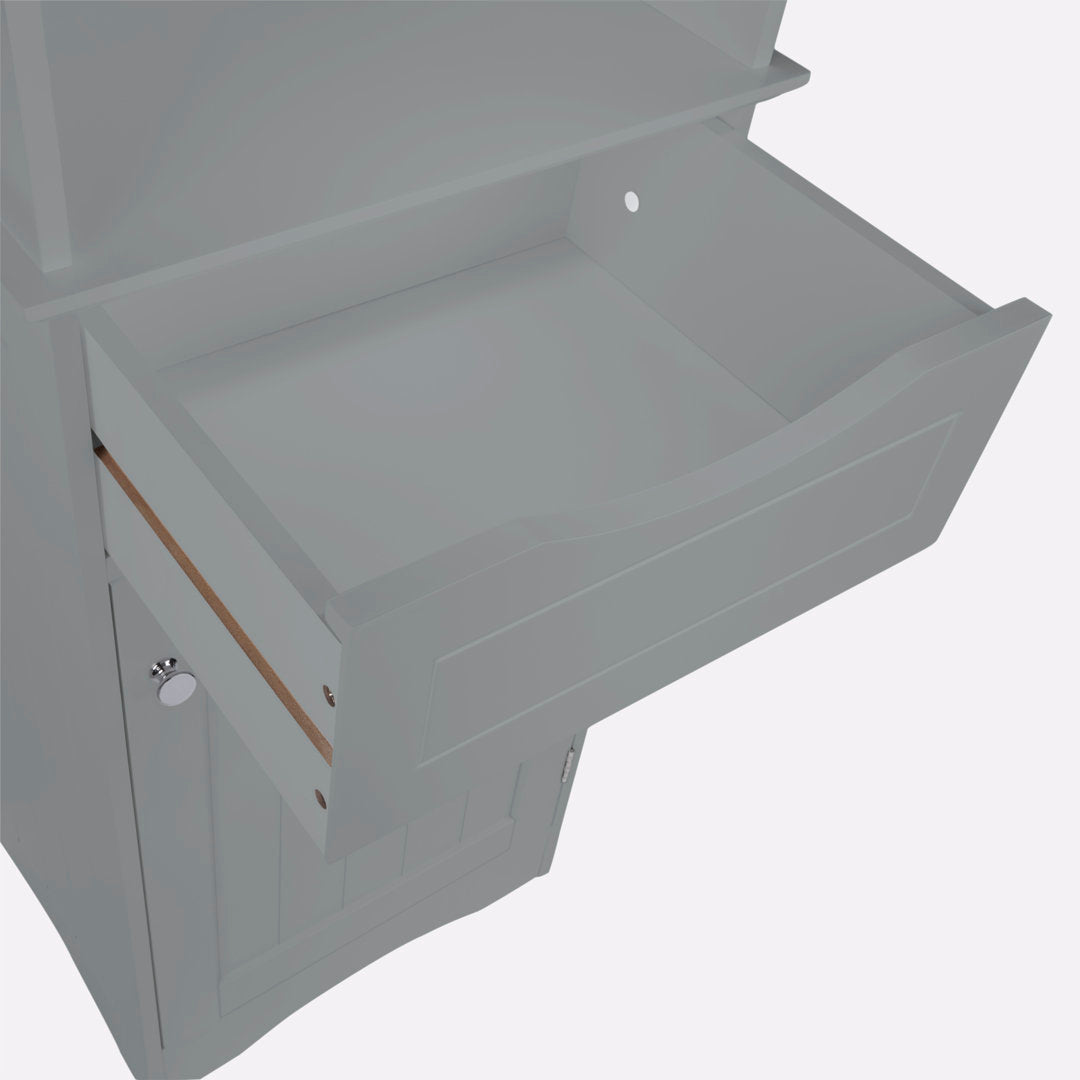 RiverRidge Ashland Tall Bathroom Storage Linen Cabinet and Organizer with Drawer and Shelves RiverRidge Home Finish: Gray