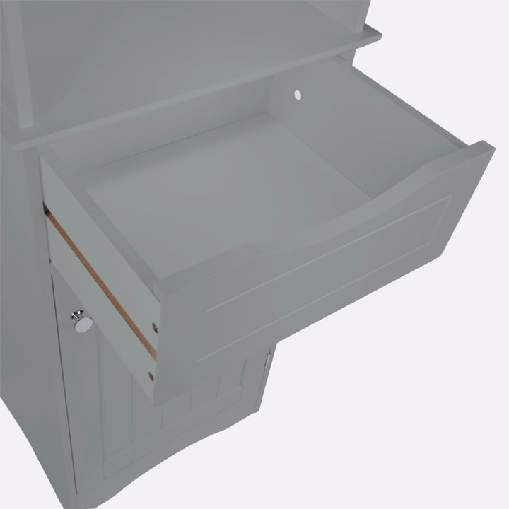 RiverRidge Ashland Tall Bathroom Storage Linen Cabinet and Organizer with Drawer and Shelves RiverRidge Home Finish: Gray