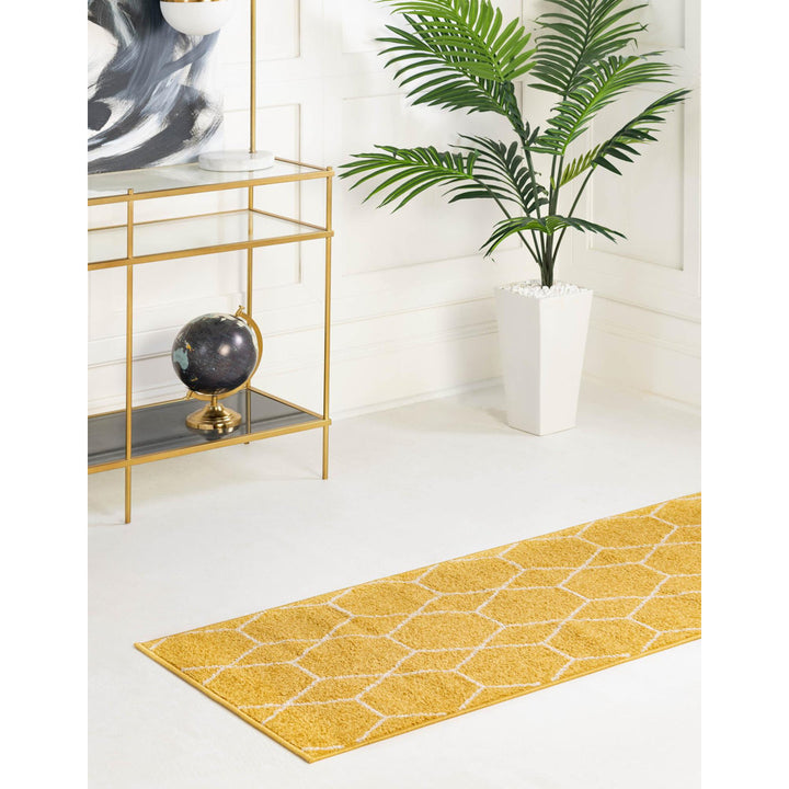 Debrodie Geometric Yellow Area Rug George Oliver Rug Size: Runner 2' x 6'1"