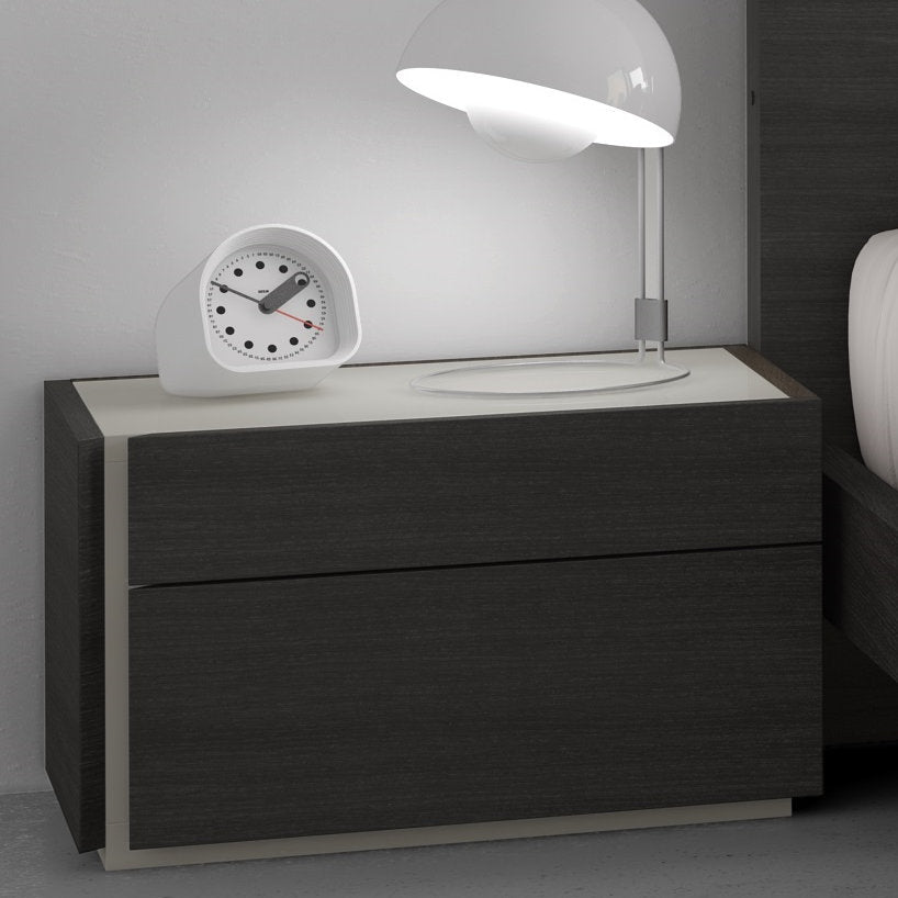 Mcgruder 2-Drawer Nightstand Wade Logan® Color: Wenge/Light Gray Door Configuration: Left