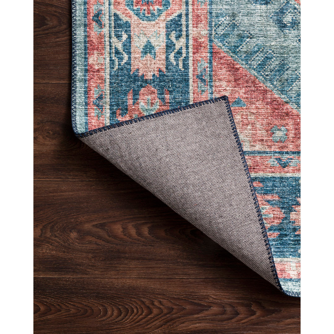 Gelo Turquoise/Terracotta Area Rug Bungalow Rose Rug Size: Runner 2'6" x 7'6"