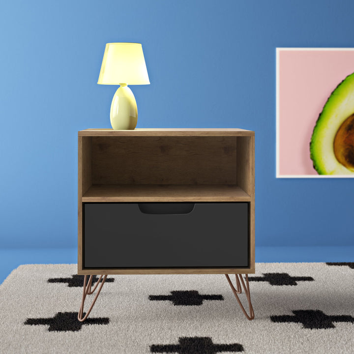 Darbie Drawer Nightstand Zipcode Design™ Color: Nature/Textured Gray Quantity: Set of 2