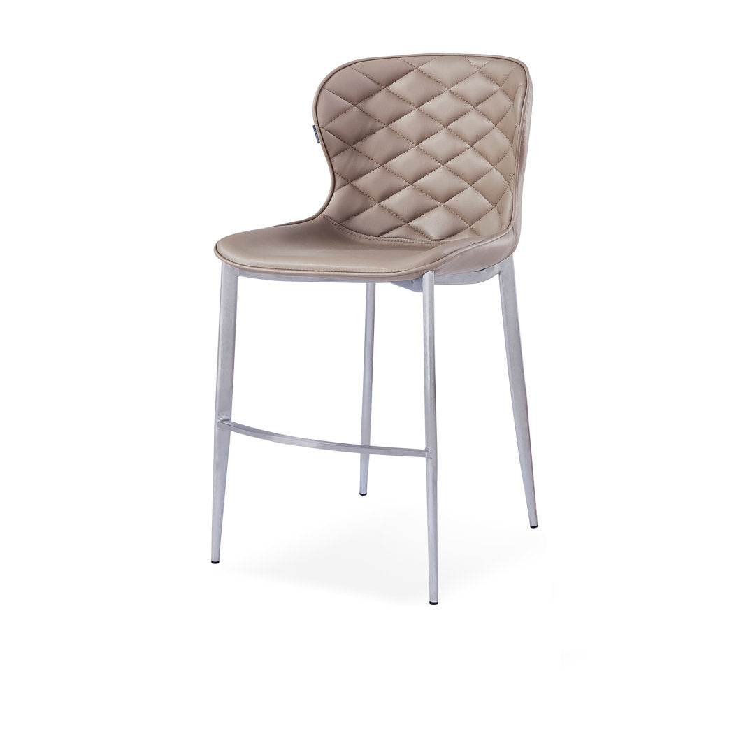 Albert Upholstered Bar & Counter Stool Upper Square™ Upholstery Color: Taupe, Base Color: Stainless Steel Seat Height: Counter Stool (24” Seat Height)