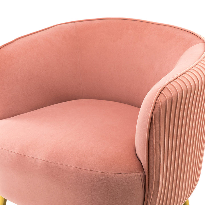31'' Wide Barrel Chair (Set of 2) Everly Quinn Upholstery Color: Pink Velvet