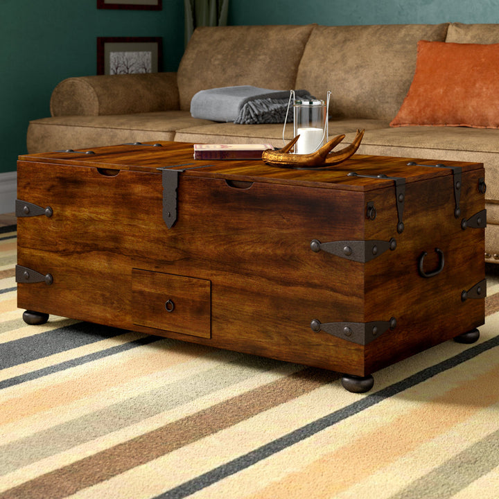 Castrejon Solid Wood Lift Top Coffee Table with Storage World Menagerie