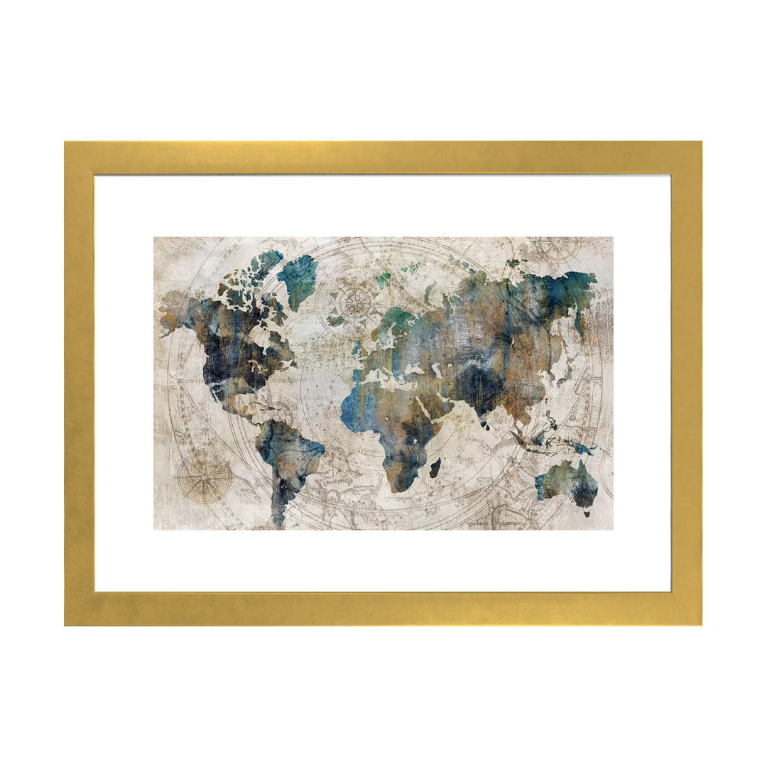Celestial Map by Isabelle Z - Painting Print The Twillery Co.® Size: 24" H x 32" W x 1" D Format: Gold Framed Paper